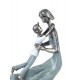 Statuette Romantique Résine, Femme portant son enfant, Collection Kolor, H 20 cm