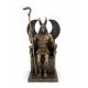 ORIGEN Statuette Résine Egypte : Le trône d'Anubis, Finition Antic Line, H 27 cm
