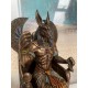 ORIGEN Statuette Résine Egypte : Le trône d'Anubis, Finition Antic Line, H 27 cm