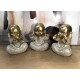 G&S Statuettes Set 3 Moines de la Sagesse, White & Gold, Hauteur15 cm par Figurine