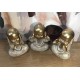 G&S Statuettes Set 3 Moines de la Sagesse, White & Gold, Hauteur15 cm par Figurine