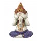 G&S Statuettes Ethniques : Set 3 Ganesh de la Sagesse, Mod Assis, H 21 cm