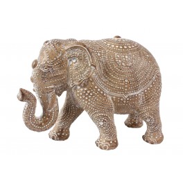 SGRIMALT Statue Design Eléphant XL : Collection Mandala, Marron Clair, L 20 cm