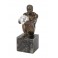 SIGNES GRIMALT Statuette Résine contemporaine : Homme Noir Nu sur Socle, Noir et Doré, Hauteur 24 cm