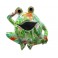 SGRIMALT Statuette Résine Feuillage Vert : Grenouille et Veilleuse LED, Collection Botanik, L 15,5 cm