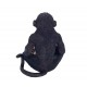 SIGNES GRIMALT Statuette Résine : Singe Noir et Coupe Coquillage doré, Modèle Black Jungle, H 17 cm