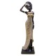 SIGNES GRIMALT Statue Africaine, Aspect Fibres tressées, résine, Visage angélique et Collection DAKA, Hauteur 42 cm