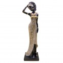 SIGNES GRIMALT Statue Africaine, Aspect Fibres tressées, résine, Visage angélique et Collection DAKA, Hauteur 42 cm