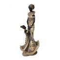 SIGNES GRIMALT Grande Statuette Africaine et Enfant, Beige et Marron, Collection DAKA, Hauteur 37 cm