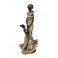 SIGNES GRIMALT Grande Statuette Africaine et Enfant, Beige et Marron, Collection DAKA, Hauteur 37 cm