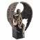 Statuette résine sur Socle : L'ange ailé sur Socle, Finition Bronze Antic Line, Hauteur 28 cm