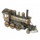 LOCOMOTIVE rétro à vapeur Miniature Décoration en métal Gris Kaki doré de 21cm