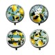 Pilulier rond 5cm en métal à 3 compartiments Set de 4 Décoration Citrons Provence