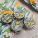 Pilulier rond 5cm en métal à 3 compartiments Set de 4 Décoration Citrons Provence