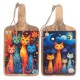Planche de Service ou à découper Set de 2 en Bois de longueur 36cm Décoration Chat Art de la table