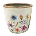 Signes Grimalt - Pot de Fleurs Décoratif, Céramique Blanche, Design Romantique, Idéal pour l'Intérieur et l'Extérieur, 15,5 cm