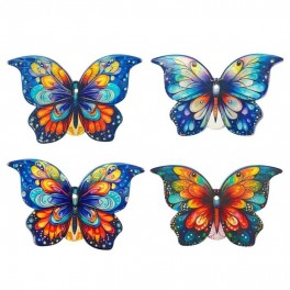 Signes Grimalt - Sous-verres en céramique motif papillon, lot de 4, motif multicolore, décoration d'intérieur, cadeau idéal pour