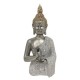 Statue - BOUDDHA - Buste - Gris Argenté et Doré - 35cm - Résine