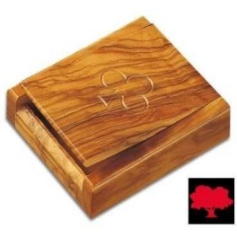 Boite a cartes (2 jeux), en bois