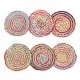 PETIT TAPIS lot de 6 rond coloré en jute décoration originale SUD 35cm