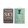 ENSEIGNES bois SKI vintage LOT de 2 panneaux rétro SKI LODGE welcome 30x20cm