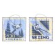Enseignes bois - Vintage - Ski - Lot de 2 - 25x25cm - Décoration murale