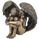 Statuette - Design Contemporain - Homme nu avec ailes - Résine - Couleur Bronze - 14x11x13 cm