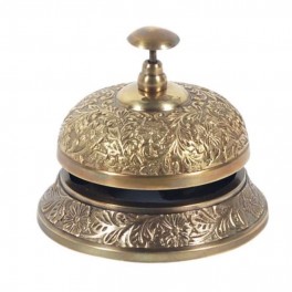Cloche de comptoir en Bronze 9.5 cm - Bronze - Hauteur 8 cm x largeur 9,50 cm - Jaune - Adulte