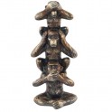 Statuette - Rien dit, Rien vue, Rien entendu - Marron - 20 cm - Résine - Objets décoratifs