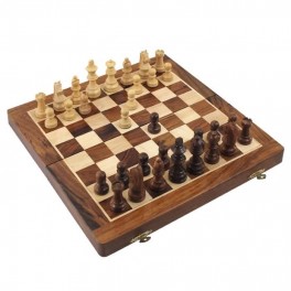 Jeux d'échecs en bois - Plateau en bois - 30 x 30 cm - 32 pièces de bois