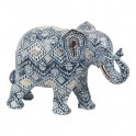 Figurine décorative - SIGRIS - Éléphant Africain - Multicolore - Résine - 19,5 cm x 9,5 cm x 27 cm