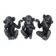 Set 3 Singes de la sagesse, Finition Antic Line, H 19 cm