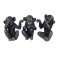 Set 3 Singes de la sagesse, Finition Antic Line, H 19 cm