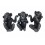 Set 3 Singes de la sagesse, Finition Antic Line, H 19 cm