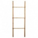 Porte serviette échelle 3 portants en bambou, Modèle bois clair, hauteur 130 cm