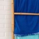 Porte serviette échelle 5 portants en bois de bambou, Modèle bois clair, hauteur 190 cm