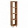 Meuble rangement étagère 4 compartiments, bois massif d'acacia, H 185 x L 41 x P 20 cm, Poids 29 kg
