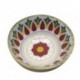 Bol en Bois de Manguier, Thème Amérique du sud, Fleurs stylisées et picturales, diamètre 15 cm