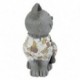 Statue Chat en pierre de magnésie, Intérieur et extérieur, Terrasse et Jardin, hauteur 28 cm