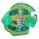Poisson lanterne décoratif avec porte bougie, composition 100 % métal intérieur extérieur, Vert, longueur 43 cm