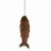 Poisson décoratif à suspendre en métal, couleur rouille ambrée, Intérieur et Extérieur maison, hauteur 38 cm