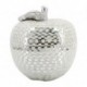 Statue Pomme, Fruit décoratif, effets Facettes à Miroirs argentées, hauteur 13 cm