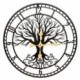 Horloge murale en métal, Arbre de vie et cercle chronomètre, Diamètre 60 cm