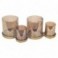 Porte-bougies Bougeoir 4 cylindres en verre fumé et socle en aluminium doré, longueur 34 cm