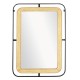 Miroir Métal et verre, cannage et encadrement stylisé, hauteur 100 cm