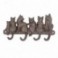 Patère porte-clés 6 chats amusants en fonte coulée, Marron et Ambré, longueur 23 cm