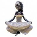 Vasé dorée ovale en aluminium, design contemporain, hauteur 21 cm