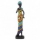 Statue Africaine sur socle, résine multicolore, Collection MIKAKOLOR, hauteur 32 cm