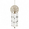 Suspension mobile Arbre de vie en métal et accessoires en bois, clochettes en métal, étain, hauteur 71 cm