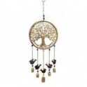 Suspension mobile Arbre de vie en métal, oiseaux, perles colorées et clochettes en étain, hauteur 70 cm